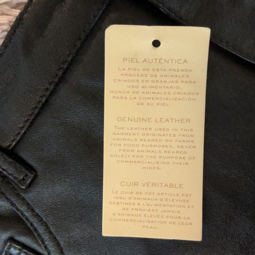 NWOT! Mango (MNG Suit) Genuine Leather Black Agra Booty Shorts Size 2 - Picture 10 of 13